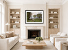 William Trost Richards Print, Landscape (1860) displayed in a Scandinavian living room