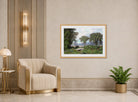 William Trost Richards Print, Landscape (1860) displayed in an Art Deco interior