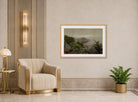 William Trost Richards Print, Mackerel Cove (1877) displayed in an Art Deco interior