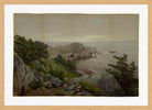 William Trost Richards Print, Mackerel Cove (1877) in a light oak frame