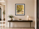William Trost Richards Print, Maples in Chester County, Pennsylvania (1889) displayed above a console table