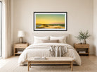 William Trost Richards Print, Nantucket Shore (1865) displayed above a bed