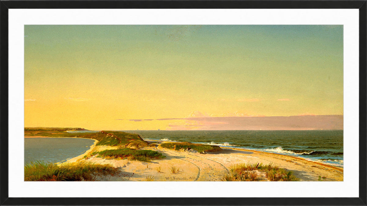 William Trost Richards Print, Nantucket Shore (1865) in a black frame