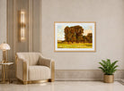 William Trost Richards Print, Near Salisbury, England displayed in an Art Deco interior