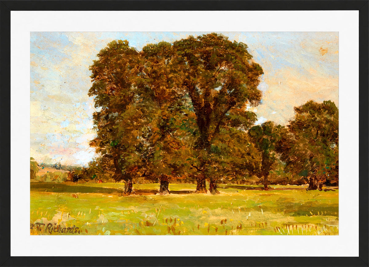 William Trost Richards Print, Near Salisbury, England in a black frame