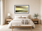 William Trost Richards Print, New Jersey Shore (1873) displayed above a bed