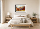 William Trost Richards Print, Norway displayed above a bed