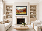 William Trost Richards Print, Norway displayed in a Scandinavian living room