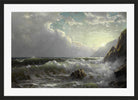 William Trost Richards Print, Off the Coast of Cornwall (1904) in a black frame