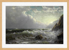 William Trost Richards Print, Off the Coast of Cornwall (1904) in a light oak frame