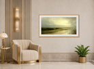 William Trost Richards Print, On the Coast of New Jersey (1883) displayed in an Art Deco interior