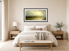 William Trost Richards Print, On the Coast of New Jersey (1883) displayed above a bed