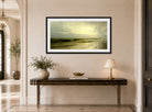 William Trost Richards Print, On the Coast of New Jersey (1883) displayed above a console table