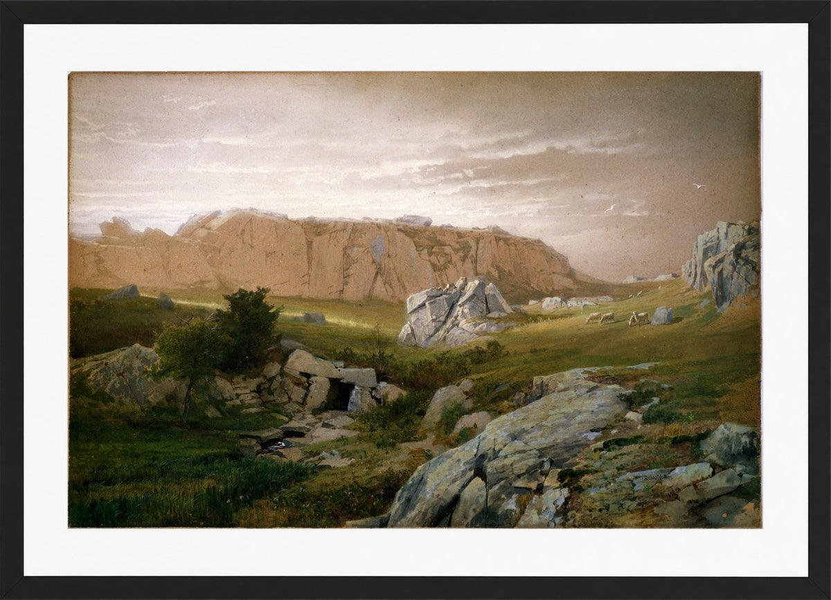 William Trost Richards Print, Paradise, Newport (1877) in a black frame