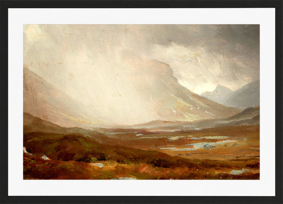 William Trost Richards Print, Passing Storm, Isle of Skye, Scotland in a black frame