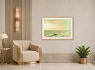 William Trost Richards Print, Point Judith (1871) displayed in an Art Deco interior