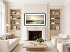 William Trost Richards Print, Quiet Seascape (1883) displayed in a Scandinavian living room