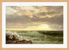 William Trost Richards Print, Rhode Island Coast in a light oak frame