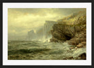 William Trost Richards Print, Rock Bound Coast (1885) in a black frame
