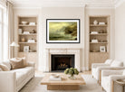 William Trost Richards Print, Rock Bound Coast (1885) displayed in a Scandinavian living room