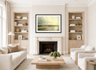 William Trost Richards Print, Rockaway Beach (1891) displayed in a Scandinavian living room