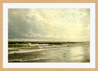 William Trost Richards Print, Rockaway Beach (1891) in a light oak frame