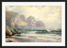 William Trost Richards Print, Rocky Coastline (1897) in a black frame