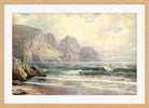 William Trost Richards Print, Rocky Coastline (1897) in a light oak frame