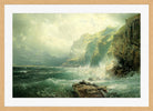William Trost Richards Print, Rocky Coastline, Cornwall (1886) in a light oak frame