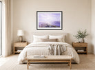 William Trost Richards Print, Rocky Cove (1876) displayed above a bed