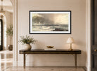 William Trost Richards Print, Sea and Cliffs (1892) displayed above a console table