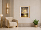William Trost Richards Print, Seascape (1897) displayed in an Art Deco interior