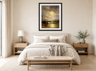 William Trost Richards Print, Seascape (1897) displayed above a bed