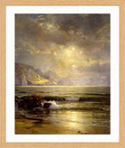 William Trost Richards Print, Seascape (1897) in a light oak frame