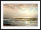 William Trost Richards Print, Seascape (1901) in a black frame