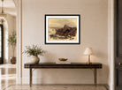 William Trost Richards Print, Seascape with Rocks (c. 1890s) displayed above a console table