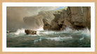William Trost Richards Print, South-West Point, Conanicut (1878–1879) in a light oak frame
