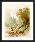William Trost Richards Print, Split Rock, Adirondacks (1868) in a black frame