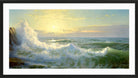 William Trost Richards Print, Sunlit Waves (1903) in a black frame