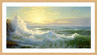 William Trost Richards Print, Sunlit Waves (1903) in a light oak frame