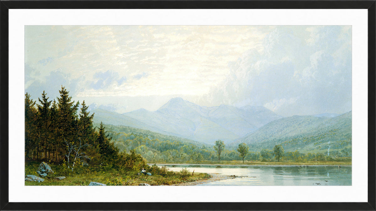 William Trost Richards Print, Sunset on Mount Chocorua, New Hampshire (1872) in a black frame