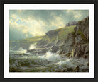 William Trost Richards Print, View of the Artist’s Home, Graycliff, Newport, Rhode Island (1894) in a black frame