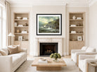 William Trost Richards Print, View of the Artist’s Home, Graycliff, Newport, Rhode Island (1894) displayed in a Scandinavian living room