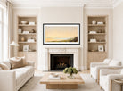 William Trost Richards Print, Whale’s Head Rock, Narragansett, Rhode Island (1872) displayed in a Scandinavian living room