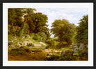 William Trost Richards Print, Woodland Brook (1861) in a black frame