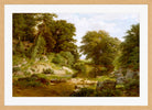 William Trost Richards Print, Woodland Brook (1861) in a light oak frame