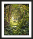 William Trost Richards Print, Woodland Landscape (Woodland Glade) (1860) in a black frame