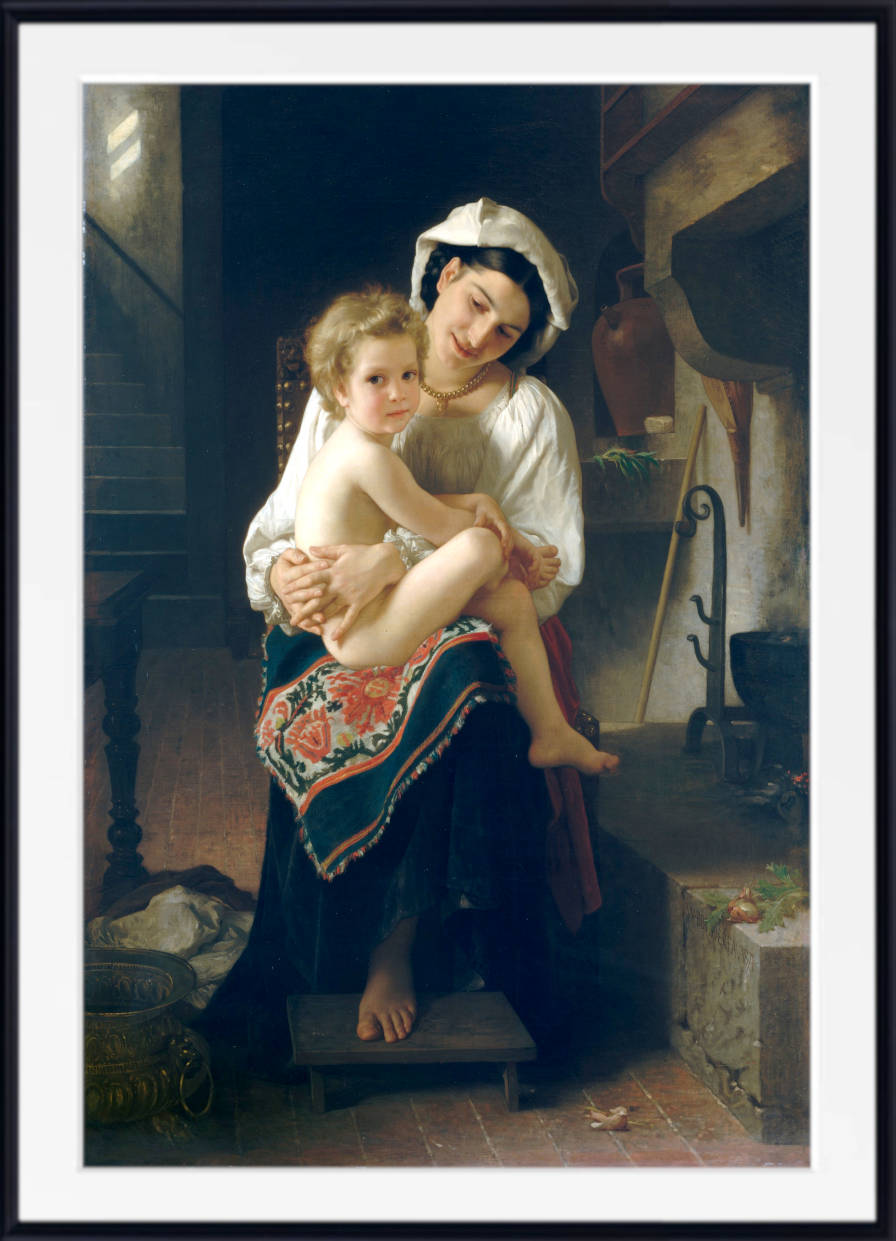 William-Adolphe Bouguereau, Fine Art Print : Young Mother Child