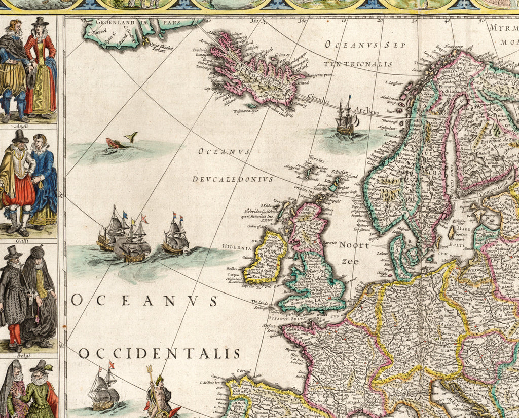 1644 Europa Recens Map, Willem Blaeu
