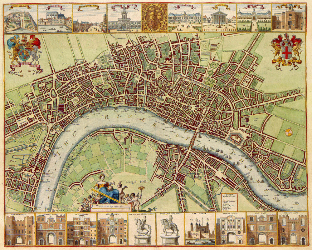 London Street Map Print Vintage Poster Old Map as Art - OnTrendAndFab